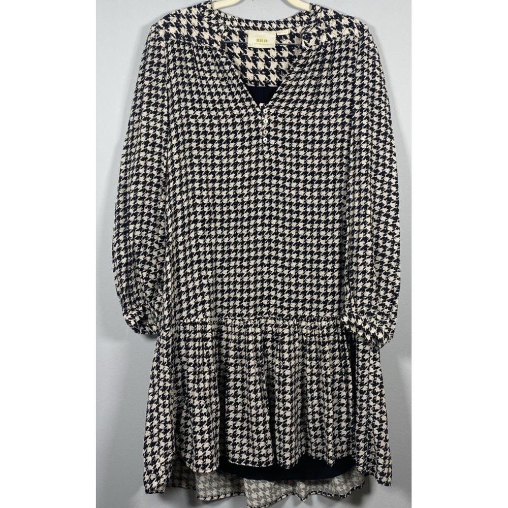 Maeve Black and White Houndstooth Mini Dress